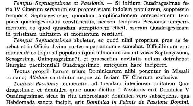 Septuagesima and Passiontide suppressed