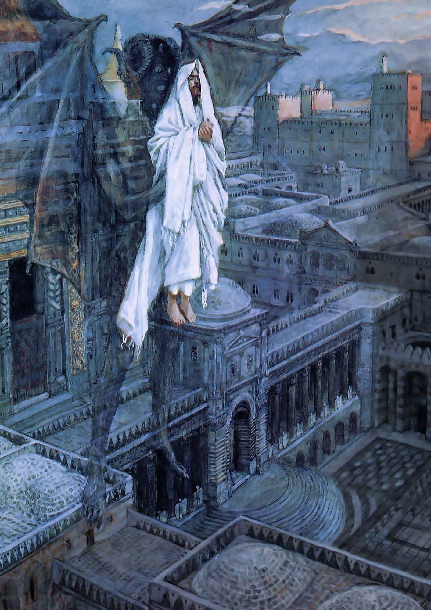 Jesus Carried up to a Pinnacle of the Temple - Tissot - 1894